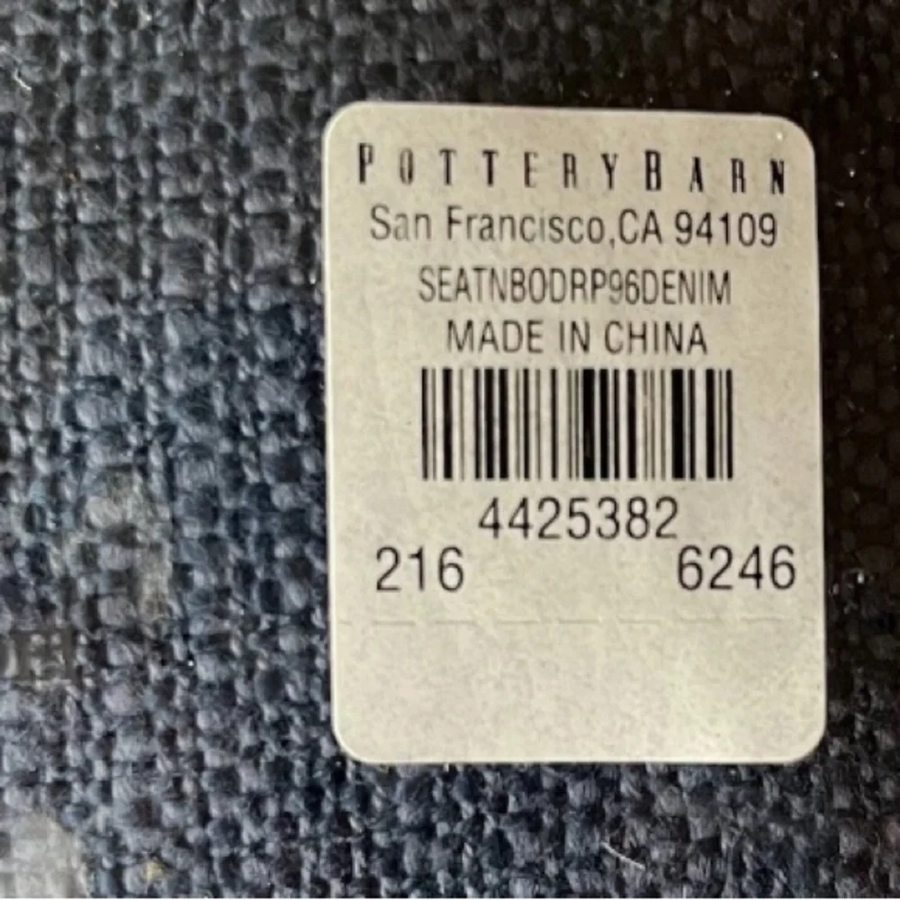 Pottery Barn Seaton Drape Single Panel 50” x 96” Color Denim Textured New Open